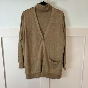 Lauren Ralph Lauren Gold Cardigan Sweater